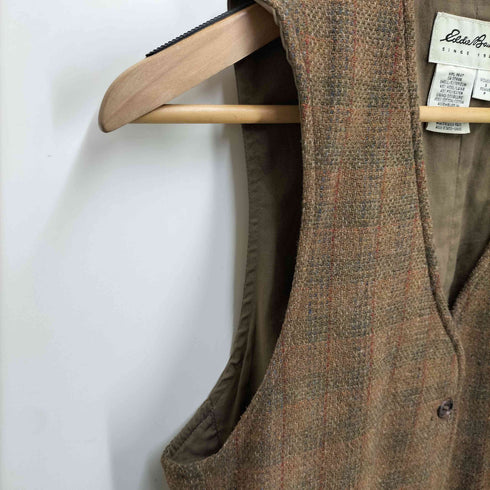 エディーバウアー Eddie Bauer 90s ツイード 切り替え ベスト レディース JPN:S
