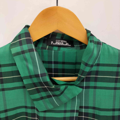イッセイミヤケペルマネンテ ISSEY MIYAKE PERMANENTE 90-00S タータンチェック 変形 ロング シャツ レディース