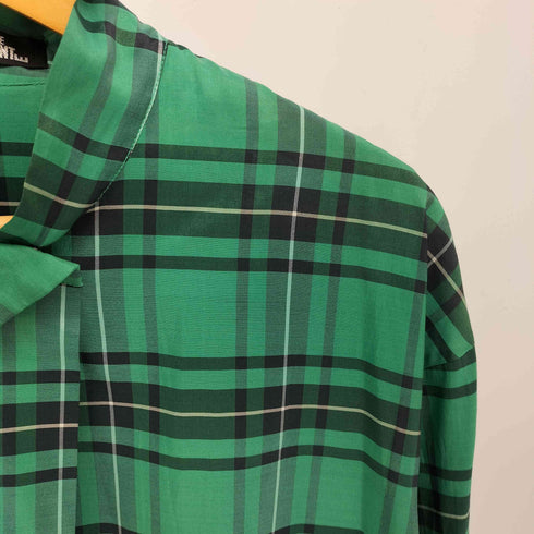 イッセイミヤケペルマネンテ ISSEY MIYAKE PERMANENTE 90-00S タータンチェック 変形 ロング シャツ レディース