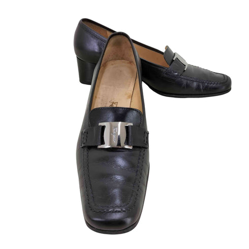 サルヴァトーレフェラガモ Salvatore Ferragamo vara ヴァラ スクエアトゥローファー レディース US:6