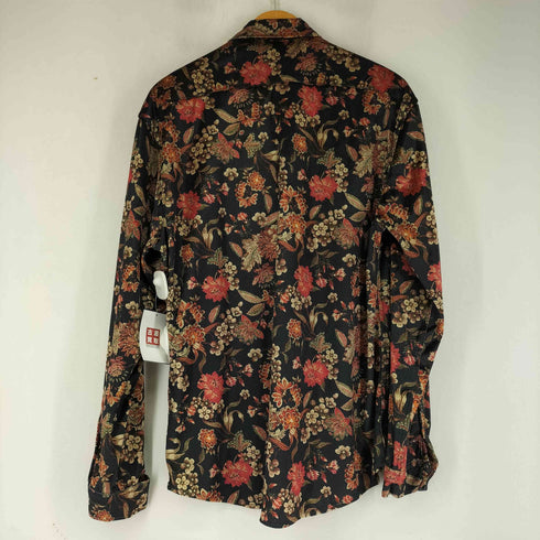 ザラ ZARA RELAXED FIT 花柄 ベロア L/S シャツ メンズ import:L