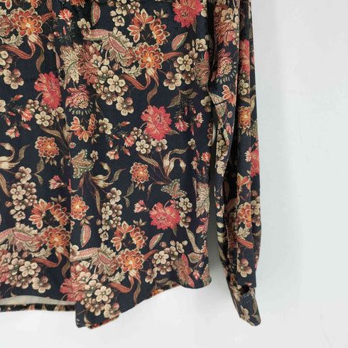 ザラ ZARA RELAXED FIT 花柄 ベロア L/S シャツ メンズ import:L