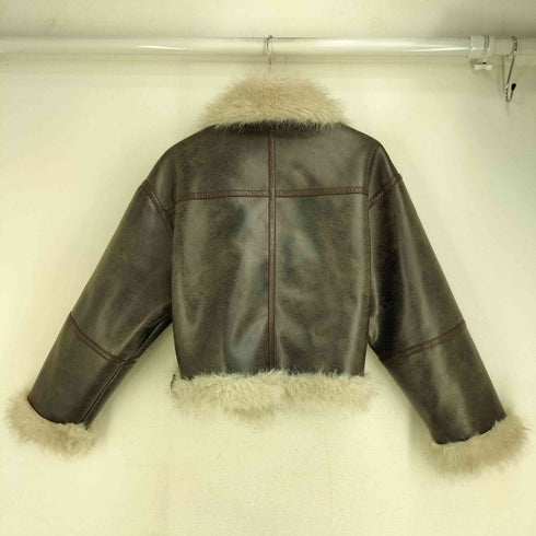 ムルーア MURUA アンイーブンショートフェイクムートンジャケット レディース FREE