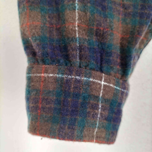 ペンドルトン PENDLETON 70S USA製 襟裏キルティング ウール チェック柄 シャツ メンズ import:XL