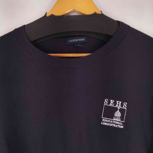 ランズエンド LANDS END フロント刺繍 クルーネックセーター メンズ import:XL