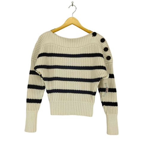 バナナリパブリック BANANA REPUBLIC コットン ボタンショルダー セーター レディース XS