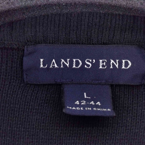 ランズエンド LANDS END フロント刺繍 ハーフジップセーター メンズ import:L