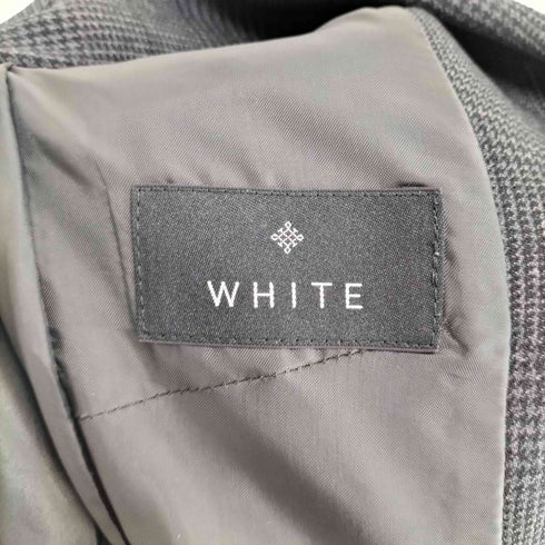ホワイト WHITE ウォッシャブル グレンチェック ジャケットセットアップ レディース 38