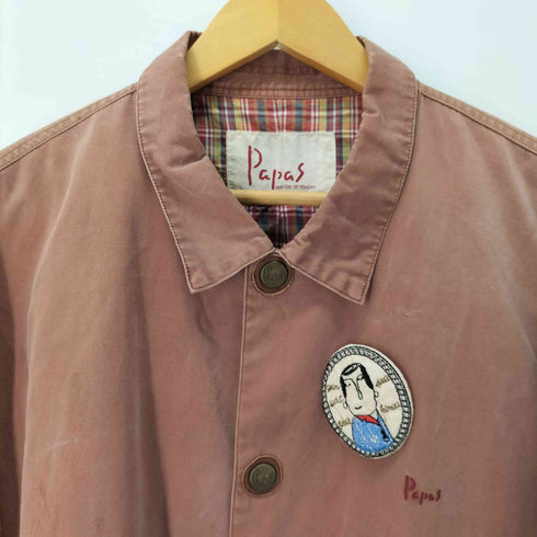 パパス papas 裏地チェック コットン カバーオール メンズ import:M