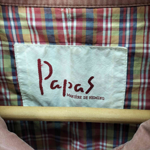 パパス papas 裏地チェック コットン カバーオール メンズ import:M