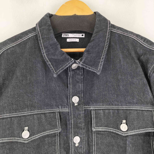 ザラ ZARA デニムシャツジャケット メンズ import:XL