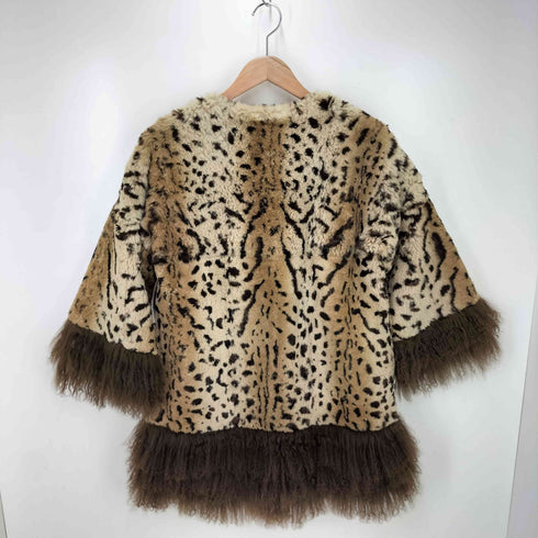 varal de moda レオパード ラビットファー コート レディース