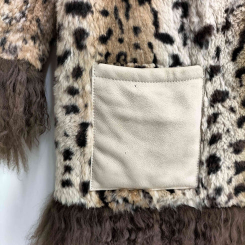 varal de moda レオパード ラビットファー コート レディース