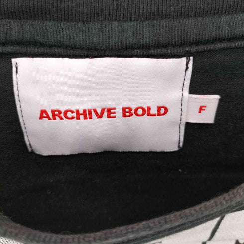 ARCHIVE BOLD RED MOSS クロップド丈 クルーネックTシャツ Y2K レディース FREE