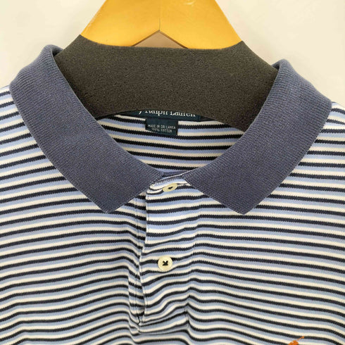 ポロバイラルフローレン Polo by RALPH LAUREN ポニー刺繍 コットンマルチボーダーポロシャツ メンズ import:L