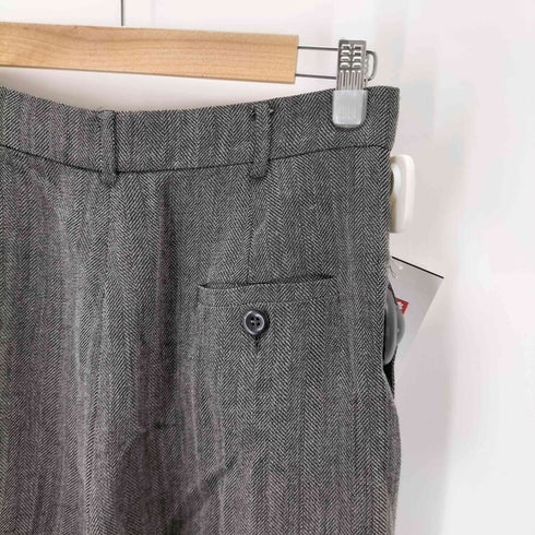 マックスマーラ MAX MARA イタリア製 白タグ ヘリンボーン トラウザーパンツ レディース 44