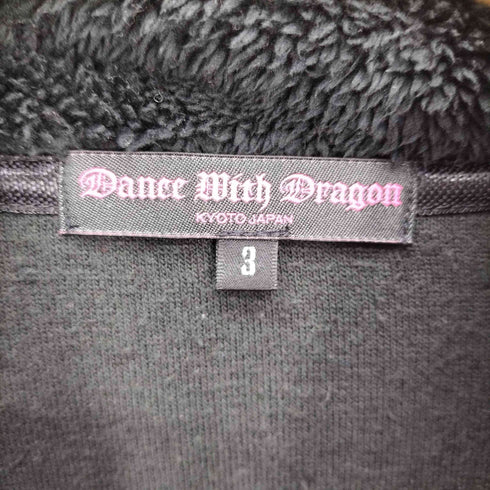 DANCE WITH DRAGON 裏起毛 クロス スカル バックスパンコール フリースジャケット レディース JPN:3