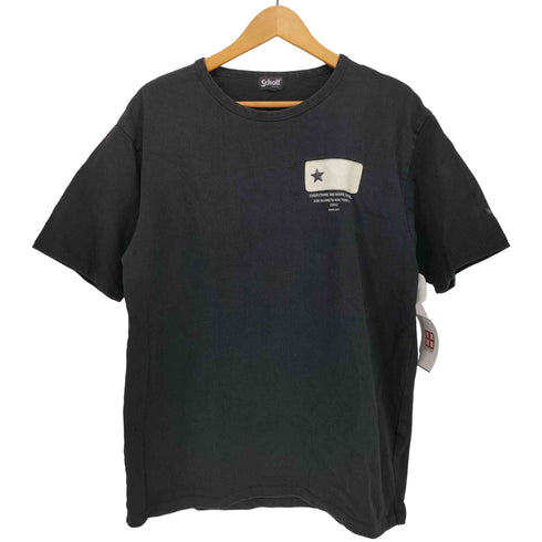 ショット Schott レザーパッチ クルーネック S/S Tシャツ メンズ import:XL
