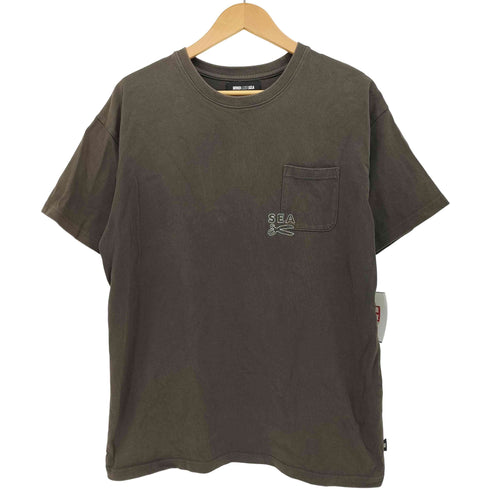 ウィンダンシー WIND AND SEA ロゴ刺繍 クルーネック ポケットTシャツ メンズ JPN:M