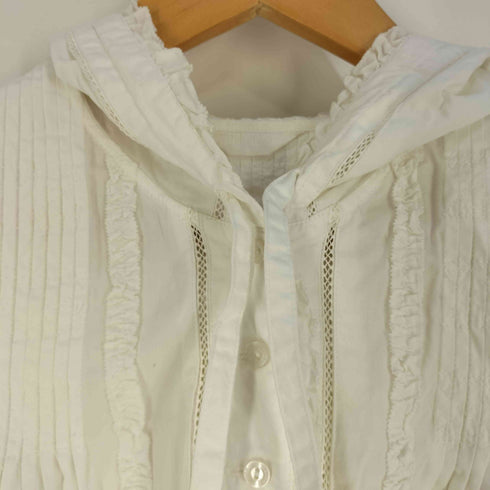 ピンクハウス PINK HOUSE FRILL LACE TUCK HOODED L/S SHIRT フリル レース タック フードシャツ レディース