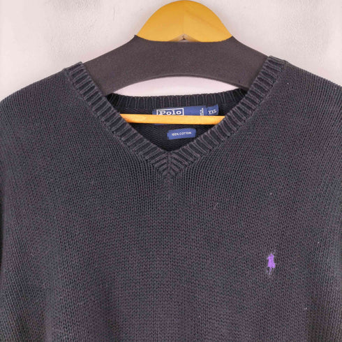 ポロバイラルフローレン Polo by RALPH LAUREN スモールポニー刺繍Vネックコットンニット メンズ XXL