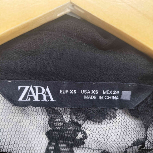ザラ ZARA フラワーレースシースルーシャツ レディース import:XS