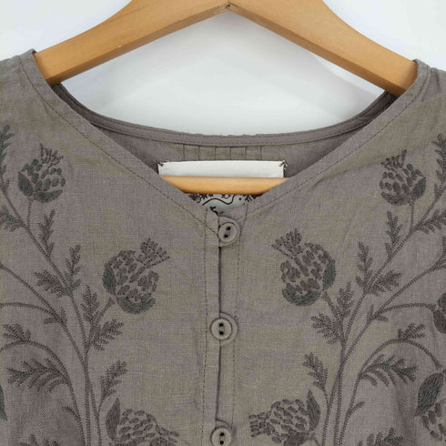 サマンサモスモス samansa Mos2 35ch Slowlinen 刺繍ブラウス レディース FREE