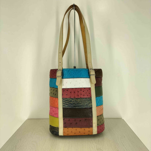 JRA マルチカラー オーストリッチ トートバッグ レディース