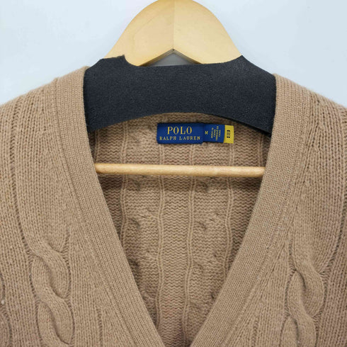 ポロラルフローレン POLO RALPH LAUREN ポニー刺繍 ウール カシミヤ ケーブル ニット カーディガン レディース import:M