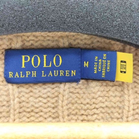 ポロラルフローレン POLO RALPH LAUREN ポニー刺繍 ウール カシミヤ ケーブル ニット カーディガン レディース import:M