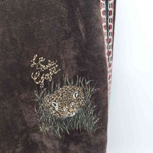 イタリヤ 伊太利屋 パイル地 アニマル刺繍 ラインパンツ レディース 11