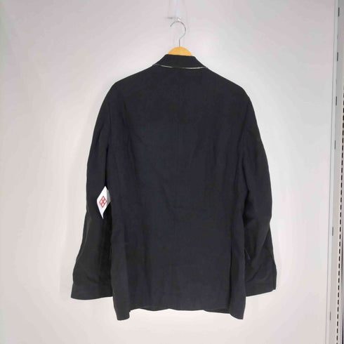 ポロバイラルフローレン Polo by RALPH LAUREN 90S イタリア製 リネン 3Bテーラードジャケット ブラック メンズ US:40