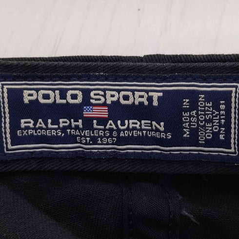 ポロスポーツラルフローレン POLO SPORT RALPH LAUREN USA製 Pロゴ 6パネルキャップ ブラック メンズ