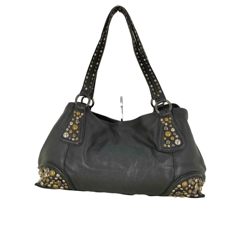 Y2K スタッズ レザー ハンドバッグ レディース