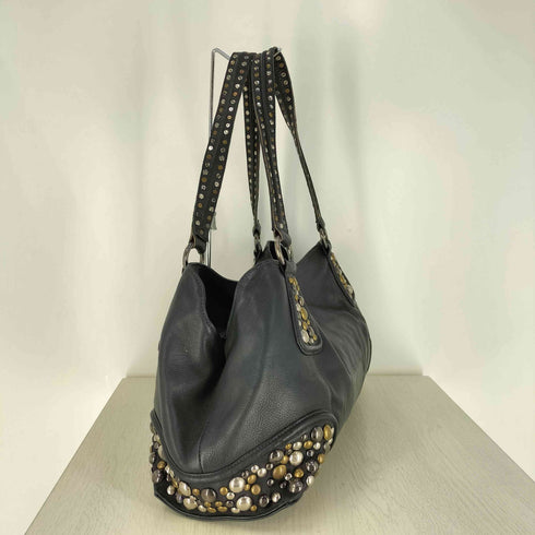 Y2K スタッズ レザー ハンドバッグ レディース