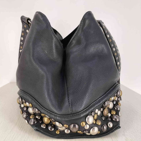 Y2K スタッズ レザー ハンドバッグ レディース