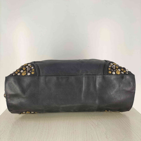 Y2K スタッズ レザー ハンドバッグ レディース