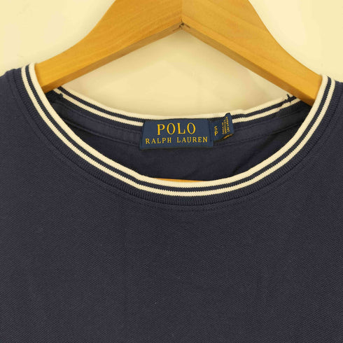ポロラルフローレン POLO RALPH LAUREN ポニー刺繍 リブライン 鹿の子 クルーネックTシャツ レディース import:S