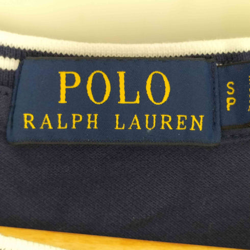 ポロラルフローレン POLO RALPH LAUREN ポニー刺繍 リブライン 鹿の子 クルーネックTシャツ レディース import:S
