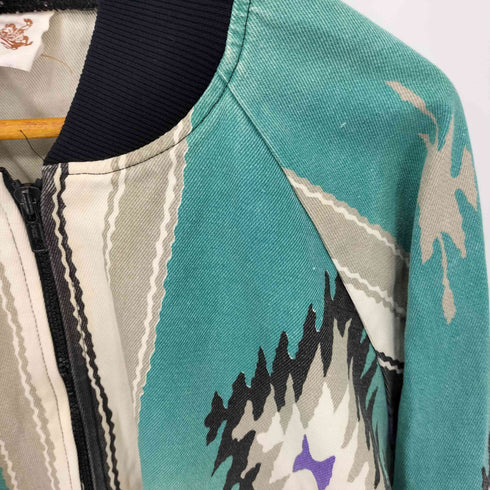 TEX TAN USA製 ネイティヴ柄 マルチカラー フルジップブルゾン メンズ import:L