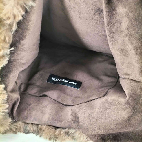 FUN FROM FUN レオパードファーバッグ レディース