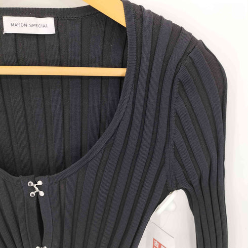 メゾンスペシャル MAISON SPECIAL ワイドリブショートカーディガン レディース