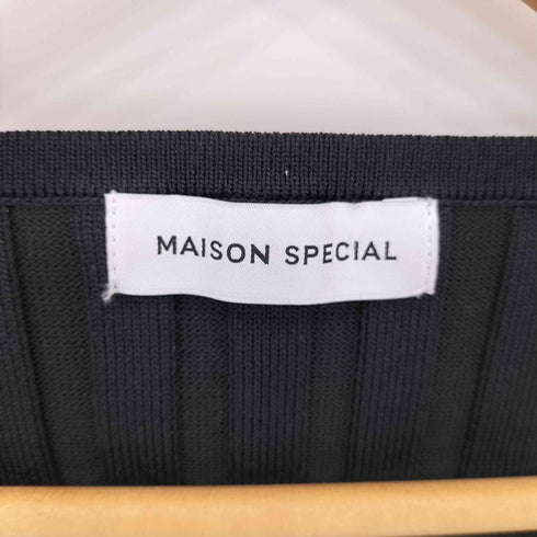 メゾンスペシャル MAISON SPECIAL ワイドリブショートカーディガン レディース