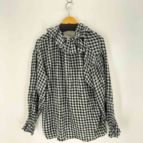 ニコアンド niko and... インディアイズビューティフル ギンガムフリルブラウス レディース FREE