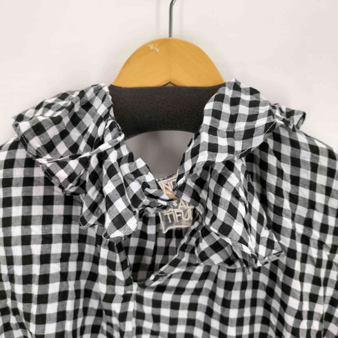 ニコアンド niko and... インディアイズビューティフル ギンガムフリルブラウス レディース FREE