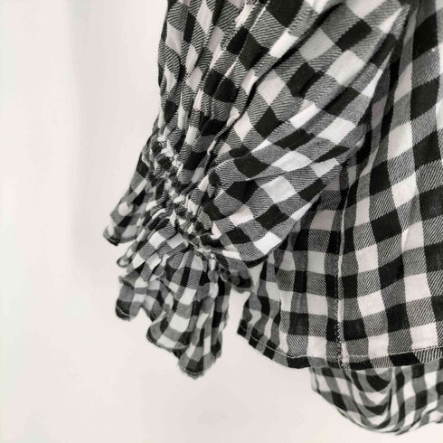 ニコアンド niko and... インディアイズビューティフル ギンガムフリルブラウス レディース FREE