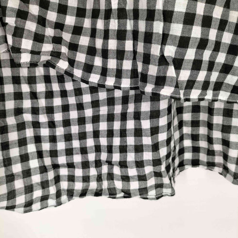 ニコアンド niko and... インディアイズビューティフル ギンガムフリルブラウス レディース FREE