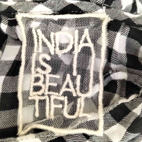 ニコアンド niko and... インディアイズビューティフル ギンガムフリルブラウス レディース FREE