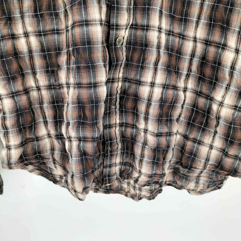 アダムエロペ Adam et Rope チェックレギュラーカラーL/S シャツ レディース JPN:38