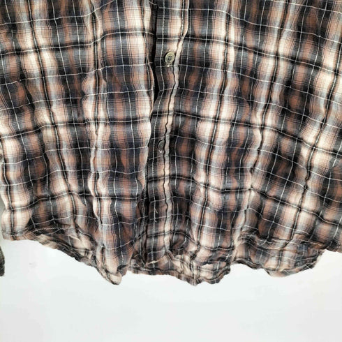 アダムエロペ Adam et Rope チェックレギュラーカラーL/S シャツ レディース JPN:38